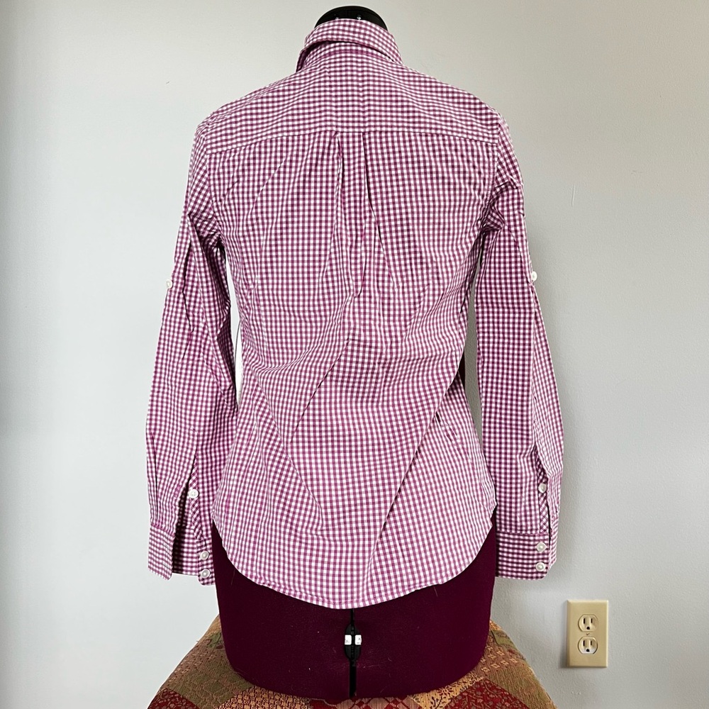 Vineyard Vines Purple Gingham Popover Button Shirt, Sz 00 - Picture 3 of 7